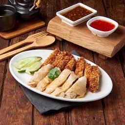 ไก่ต้ม+ไก่ทอด จานเล็ก