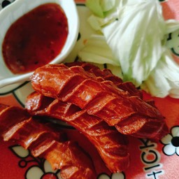 ไส้กรอกแฟรงค์ไก่รมควัญหนังกรอบ(ทอด)