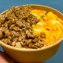 หมูสับกระเทียม+ไข่ข้น