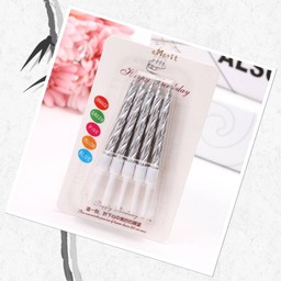 เทียนสั้น สีเงิน