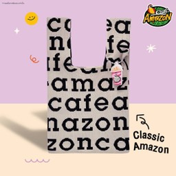 Café Amazon Knitting Bag กระเป๋าถักไหมพรม ลาย Café Amazon Classic