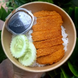 ข้าว ไก่กรอบซอสเทอริยากิ