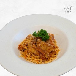Spaghetti Spicy Earth Meat [ Vegan ] สปาเก็ตตี้สไปซี่เอิร์ทมีท @35