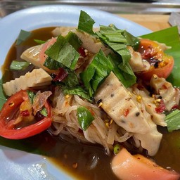 ตำปลาร้า เส้นเล็ก  หมูยอ