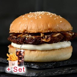 เบอร์เกอร์สแมชหอมหัวใหญ่ Set (Drink + Fries)