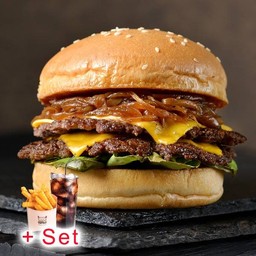 ดับเบิ้ลสแมชเบอร์เกอร์ ( x2) Set (Drink + Fries)