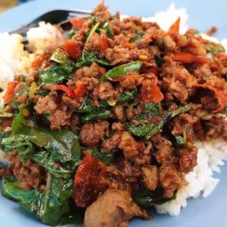 กะเพราเป็ดราดข้าว