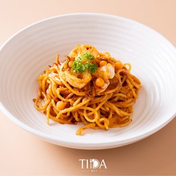 สปาเก็ตตี้ปลาหมึกผัดไข่เค็ม