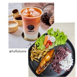 [เซตสุดฮิต] เทอริยากิแซลมอน เสริฟพร้อมเห็ดย่าง + ชาไทย