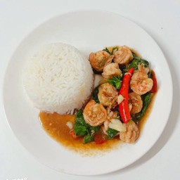 ข้าวราดกระเพรากุ้ง #70