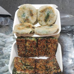 สี่เหลี่ยม 4 ชิ้น ผักกลม 4 ชิ้น