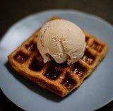 Croissant Waffle With Almond Gelato