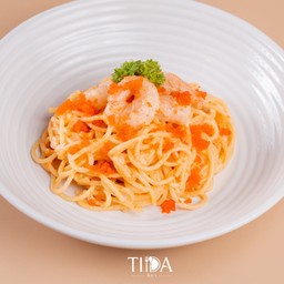 สปาเกตตีซอสครีมไข่กุ้ง