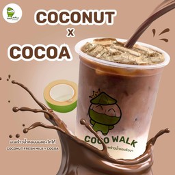 มะพร้าวน้ำหอม + ดาร์กโกโก้ นมสดเย็น