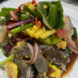 ตำเหลากุ้งสด