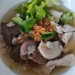 ต้มเลือดหมู+ข้าวเปล่า
