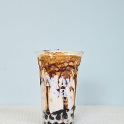 นมสดบราวชูก้าร์พ่นไฟ