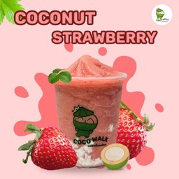 มะพร้าวน้ำหอม+สตอร์เบอร์รี่ ปั่น(ไม่ใส่นม)