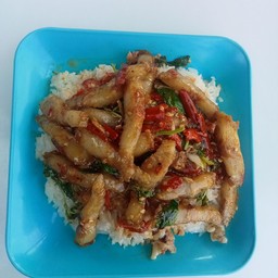 ข้าวผัดกระเพราหมูกรอบ