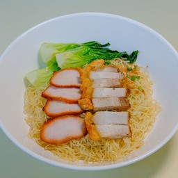 บะหมี่-หมูแดง+หมูกรอบ