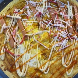 ไข่ไก่ พริกเผา แฮมไก่ ปูอัด