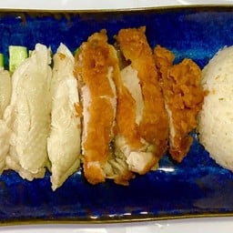 ข้าวมันไก่ผสม (ไก่ต้ม-ไก่ทอด)