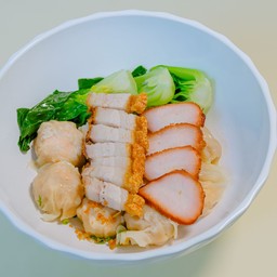 เกี๊ยวกุ้ง-หมูแดง+หมูกรอบ