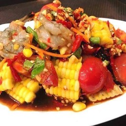 ตำข้าวโพดกุ้งสด