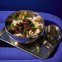 ข้าวผัดมันเนื้อแดดเดียว