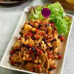 เห็ดคั่วผัดหมาล่าเจ