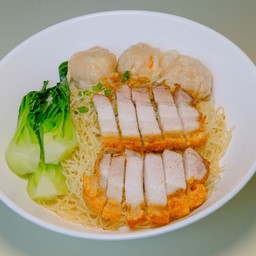 บะหมี่+เกี๊ยวกุ้ง-หมูกรอบ