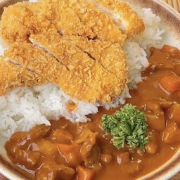 ข้าวหน้า แกงกะหรี่ ไก่ทอด