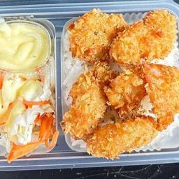 ข้าวไก่ทอดซอสครีมมะนาว