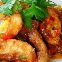 ปลากระพงสามรส (กับข้าว)