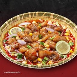 ยำหมูสามชั้นทอด (ปลาร้า/ไม่ปลาร้า)