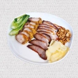 Q3.หมูแดง+หมูกรอบ ( จานละ)
