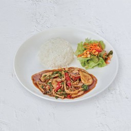 ข้าวราดกะเพราเห็ด