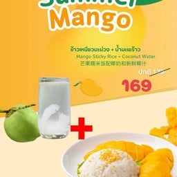 (เซ็ทจับคู่) ข้าวเหนียวมะม่วง และน้ำมะพร้าวสด