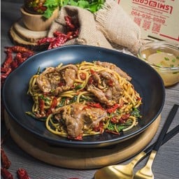 กะเพราเส้นสปาเก็ตตี้-เนื้อน่องลาย