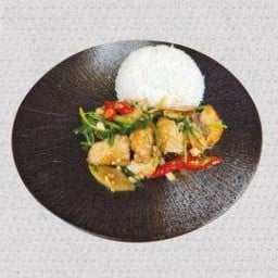 K50.ข้าวปลากระพงผัดขึ้นฉ่าย