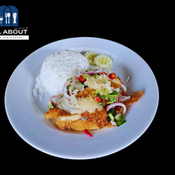 ข้าวยำไก่แซ่บ (ใส่เห็ดหูหนูขาว)