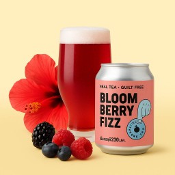 ชาดอกชบาและเบอร์รี่ชนิดมีฟอง