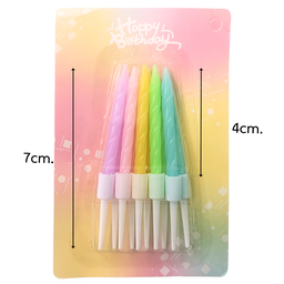 เทียนสั้นพาสเทล 5 สี