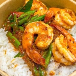 พริกแกงกุ้ง ราดข้าว