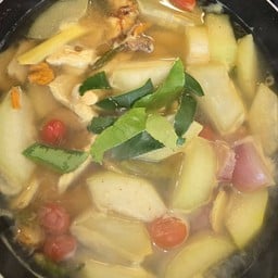 อกไก่ต้มขมิ้นฟัก (สูตรคลีน)(กับข้าว)