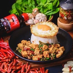 กระเพราหมูยอ -ราคาไม่รวมไข่ดาว