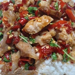 ข้าวกระเพราหมูชิ้น