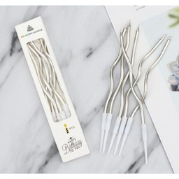 เทียนเกลียวโค้ง เงินเมทัลลิค