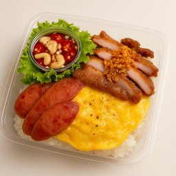 Condensed Egg Rice + Grilled Pork + Chinese Sausage