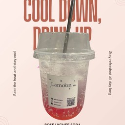 กุหลาบลิ้นจี่โซดา  (แก้วขนาด 16 Oz.)